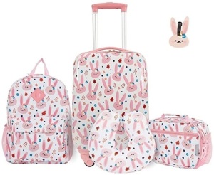 Travelers Club, Kids Bunny, 5 Piece, Luggage set, 18", Like New, Retail -$80