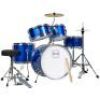 Kids Beginner All Wood Acoustic Drum Kit Starter Set w/ Stool, Drumsticks