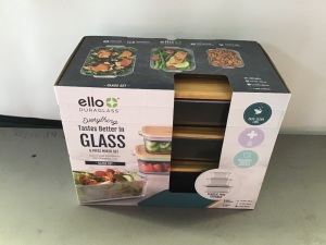 Ello,  Durglass, Food Storage Containers, 6 Piece, New, Retail -$38.97