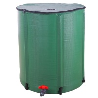 Zimtown 66 Gallon Folding Rain Barrel Water Collector Green - Appears New&nbsp;