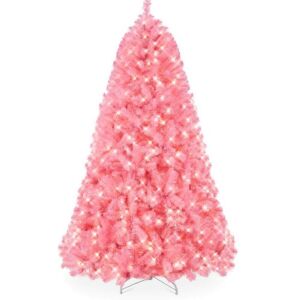 Pre-Lit Artificial Christmas Tree w/ 947 Tips, 350 Lights, Metal Stand - 6ft