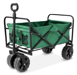 Indoor Outdoor Utility Cart w/ 360-Degree Wheels, Adjustable Handle - 36in