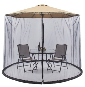 Adjustable Bug Net Accessory for Patio Umbrella w/ Zippered Door - 9ft