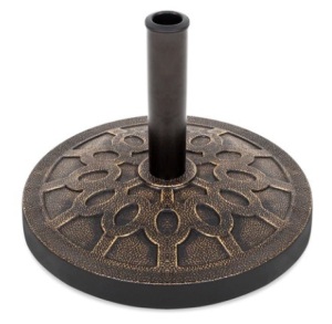 18in Round Patio Umbrella Base Stand w/ Rustic Finish