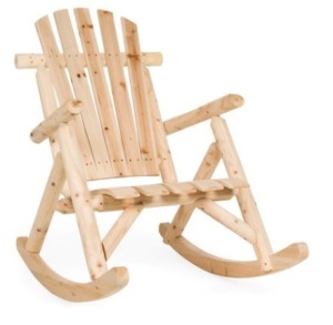 Rocking Wood Adirondack Chair Accent Furniture w/ Natural Finish