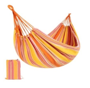 2-Person Brazilian-Style Double Hammock w/ Portable Carrying Bag, Sunset