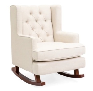 Tufted Upholstered Wingback Rocking Chair