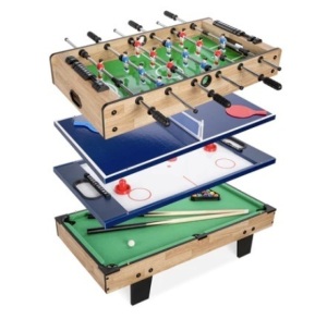 4-in-1 Multi Game Table Set w/ Air Hockey, Table Tennis, Billiards, Foosball