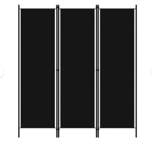 vidaXL 3-Panel Room Divider Black 59.1"x70.9"