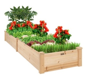 8x2ft Wooden Raised Garden Bed Planter