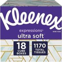 Kleenex Expressions Ultra Soft Facial Tissues, 18 Cube Boxes - New/Unopened&nbsp;