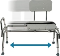 Heavy Duty Tub Transfer Bench and Sliding Shower Chair with&nbsp;Cut-Out Seat Holding, Capacity up to 400 Lbs, Gray - Appears New&nbsp;&nbsp;