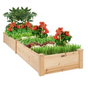 8x2ft Wooden Raised Garden Bed Planter