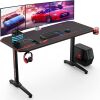 VANSPACE 55" Gaming Desk with USB Gaming Handle Rack, Stand Cup Holder & Headphone Hook