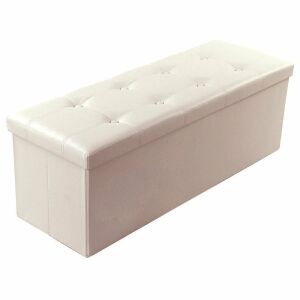 Folding Storage Bench with Padded Seat