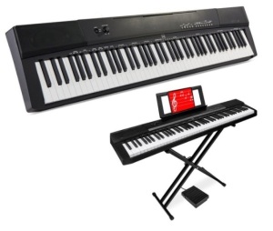 88-Key Digital Piano Set w/ Semi-Weighted Keys, Stand, Sustain Pedal