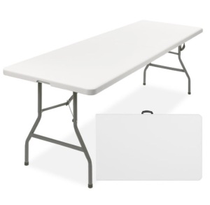 8ft Portable Folding Plastic Dining Table w/ Handle, Lock