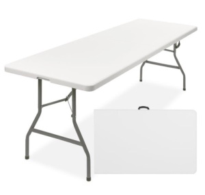 8ft Portable Folding Plastic Dining Table w/ Handle, Lock