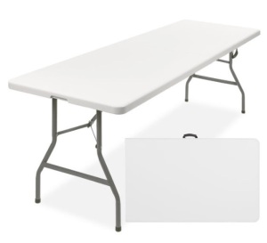 8ft Portable Folding Plastic Dining Table w/ Handle, Lock