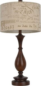 Décor Therapy 29.25" Script Table Lamp, Wood Tone Finish