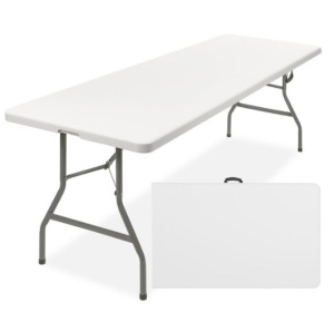 8ft Portable Folding Plastic Dining Table w/ Handle, Lock