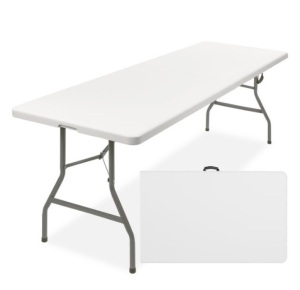 8ft Portable Folding Plastic Dining Table w/ Handle, Lock