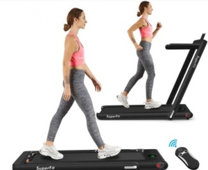 2-In-1 Folding Treadmill With Bluetooth Speaker Led Display