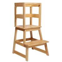 SDADI Kids Kitchen Step Stool with Safety Rail&nbsp;for Toddlers 18 Months and Older, Natural - Appears New&nbsp;