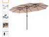 Phi Villa, 13', Double-Sided, Twin Outdoor Patio Umbrella, Beige, Like New, Retail - $129.99