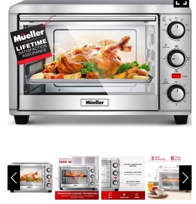 Mueller, Aero Heat, Convention Oven Toaster, MT-275X, Like New, Retail - $83.97