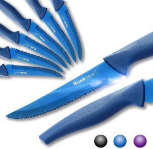 Lot of (19) Wanbasion Blue 8-Piece Steak Knife Set 