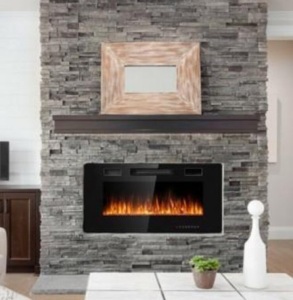 36" Recessed Ultra Thin Wall Mounted Electric Fireplace