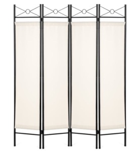 4-Panel Folding Privacy Screen Room Divider Decoration Accent, 6ft, White