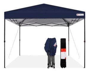 One-Person Setup Instant Pop Up Canopy w/ Wheeled Bag - 10x10ft, Blue