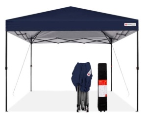 One-Person Setup Instant Pop Up Canopy w/ Wheeled Bag - 10x10ft, Blue