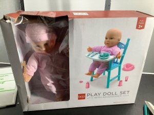 Play Doll Set With Accessories, Appears New/Box Damaged