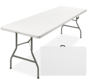 8ft Portable Folding Plastic Dining Table w/ Handle, Lock