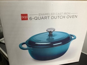 Enameled Cast Iron 6 Quart Dutch Oven, Red, Appears New