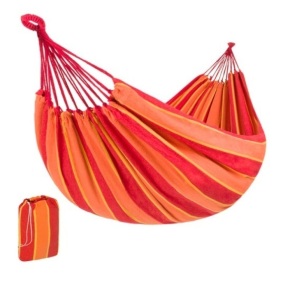 2-Person Brazilian-Style Double Hammock w/ Portable Carrying Bag, Orange