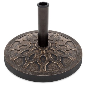 18in Round Patio Umbrella Base Stand w/ Rustic Finish