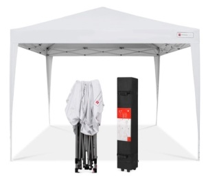 Outdoor Portable Pop Up Canopy Tent w/ Carrying Case, 10x10ft, White