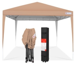 Outdoor Portable Pop Up Canopy Tent w/ Carrying Case, 10x10ft, Tan