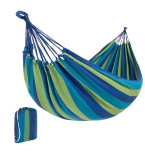 2-Person Brazilian-Style Double Hammock w/ Portable Carrying Bag, Blue