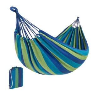 2-Person Brazilian-Style Double Hammock w/ Portable Carrying Bag, Blue