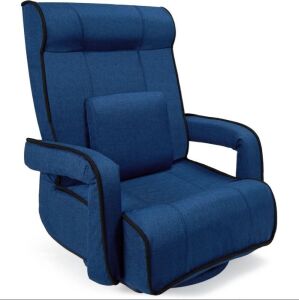 Oversized Swivel Gaming Floor Chair w/ Armrest, Adjustable Backrest