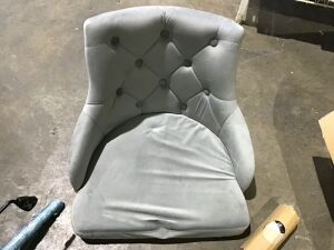 TITISKIN Gray Velvet Office Chair with Arms