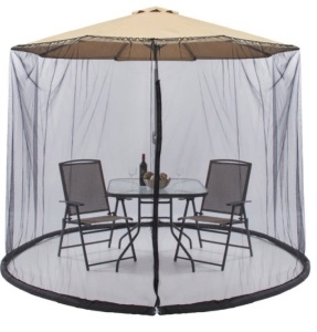 Adjustable Bug Net Accessory for Patio Umbrella w/ Zippered Door - 9ft