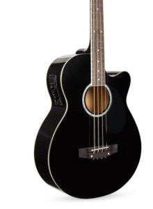 Acoustic Electric Bass Guitar w/ Equalizer, Truss Rod, Black