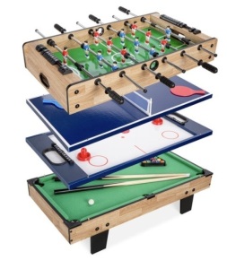 4-in-1 Multi Game Table Set w/ Air Hockey, Table Tennis, Billiards, Foosball