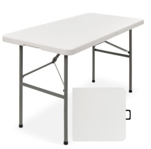 4ft Portable Folding Plastic Dining Table w/ Handle, Lock, Appears New